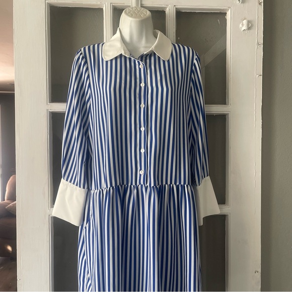 Tuckernuck Hayes Blue and White Striped Shirt Dress - Picture 7 of 11